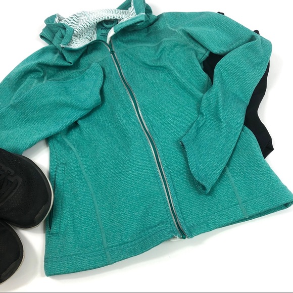 Prana Tops - Prana Teal Honeycomb Textured Zipper Hoodie S